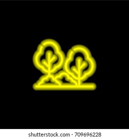 Garden yellow glowing neon ui ux icon. Glowing sign logo vector