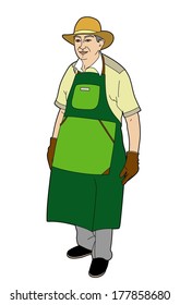 Gardener with an apron