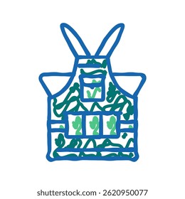 gardener apron tool doodle icon sketch vector. gardener apron tool sign. isolated symbol illustration