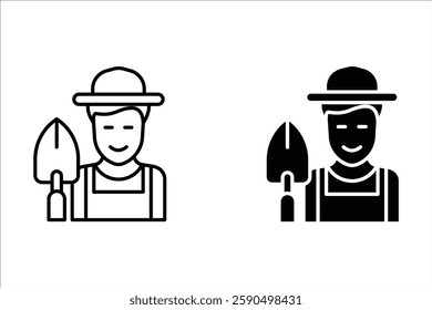 The gardener avatar icon. Gardening and agriculture, garden symbol. Flat Vector illustration