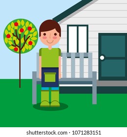 gardener boy farm work