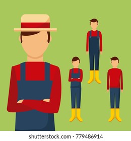gardener differents with traditional clothes
