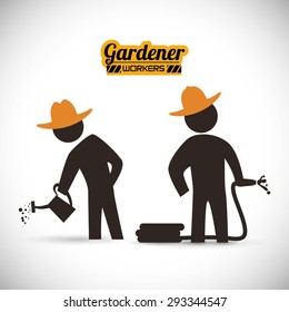 Gardener digital design, vector illustration 10 eps graphic