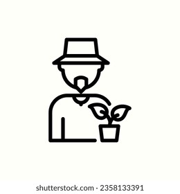 gardener, farmer icon, isolated icon in light background, perfect for website, blog, logo, graphic design, social media, UI, mobile app