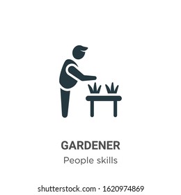 Gardener glyph icon vector on white background. Flat vector gardener icon symbol sign from modern people skills collection for mobile concept and web apps design.