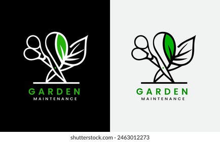 Gardener green tree leaf logo design icon sample vector Lawn care, farmer, lawn service sample template
