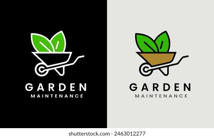 Gardener green tree leaf logo design icon sample vector Lawn care, farmer, lawn service sample template