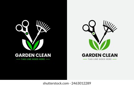 Gardener green tree leaf logo design icon sample vector Lawn care, farmer, lawn service sample template
