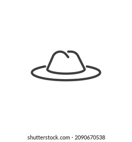 Gardener hat line icon. linear style sign for mobile concept and web design. Farmer hat outline vector icon. Symbol, logo illustration. Vector graphics