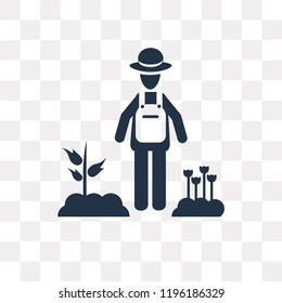 Gardener with Hat vector icon isolated on transparent background, Gardener with Hat transparency concept can be used web and mobile