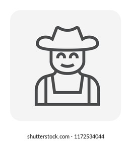Gardener icon design, editable stroke.