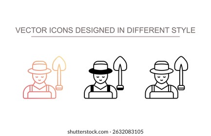 Diseño de icono de jardinero con fondo blanco