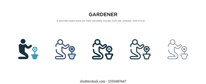 gardener icon in different style vector illustration. two colored and black gardener vector icons designed in filled, outline, line and stroke style can be used for web, mobile, ui