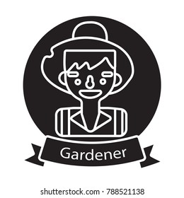 gardener icon flat black