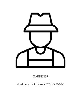 gardener icon. Line Art Style Design Isolated On White Background
