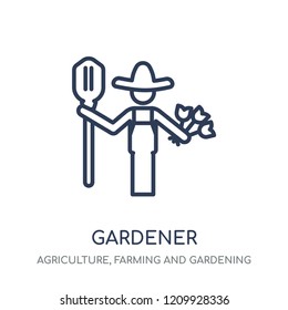 Gardener icon. Gardener linear symbol design from Agriculture, Farming and Gardening collection. Simple outline element vector illustration on white background.