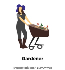 Gardener icon vector isolated on white background, Gardener transparent sign , standing human or people cartoon character illustration