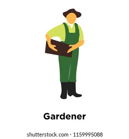 Gardener icon vector isolated on white background, Gardener transparent sign , standing human or people cartoon character illustration