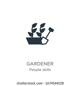 Gardener icon vector. Trendy flat gardener icon from people skills collection isolated on white background. Vector illustration can be used for web and mobile graphic design, logo, eps10