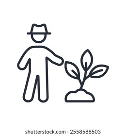 gardener icon. vector.Editable stroke.linear style sign for use web design,logo.Symbol illustration.