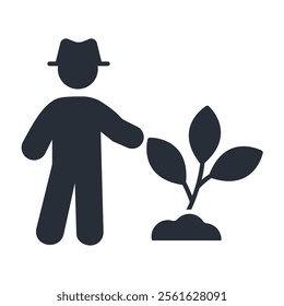 gardener icon. vector.Editable stroke.linear style sign for use web design,logo.Symbol illustration.