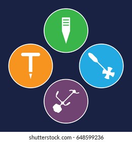 Gardener icons set. set of 4 gardener filled icons such as