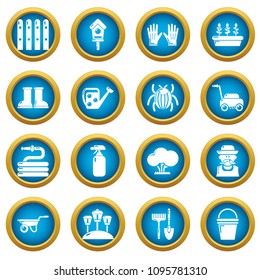 Gardener icons set. Simple illustration of 16 gardener vector icons for web