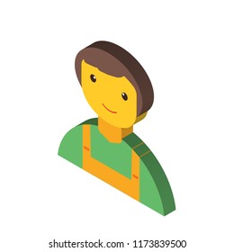 Gardener isometric left top view 3D icon
