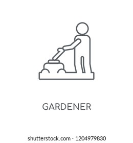 Gardener linear icon. Gardener concept stroke symbol design. Thin graphic elements vector illustration, outline pattern on a white background, eps 10.