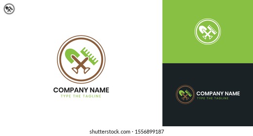 Gardener logo design - All elements on this template are editable with vector software.