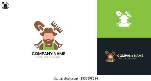 Gardener logo design - All elements on this template are editable with vector software.