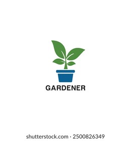 Árbol natural del Vector del logotipo del jardinero