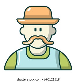 Gardener man icon. Cartoon illustration of gardener man vector icon for web design