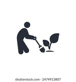 gardener man icon. vector.Editable stroke.linear style sign for use web design,logo.Symbol illustration.