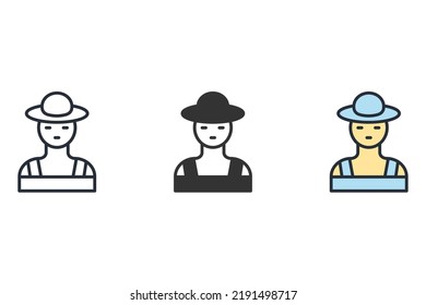 gardener man icons  symbol vector elements for infographic web