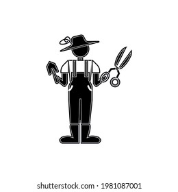 gardener man vector type icon