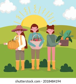 gardener people organic food in hands