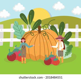 gardener people organic food on grass