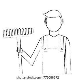 gardener with rake avatar character icon