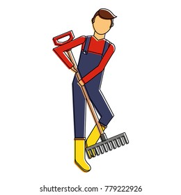 gardener with rake avatar character icon