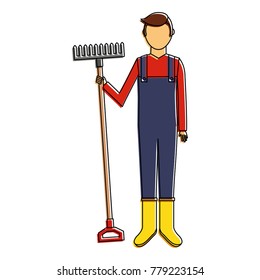 gardener with rake avatar character icon