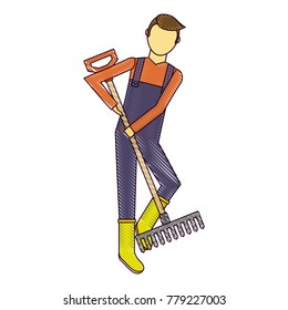 gardener with rake avatar character icon