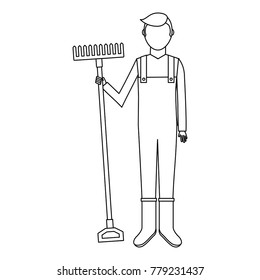 gardener with rake avatar character icon