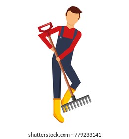 gardener with rake avatar character icon