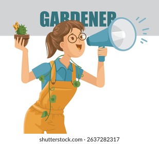 Gardener is Shouting Through a Loudspeaker