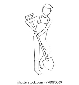 gardener with shovel avatar character icon