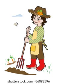 Gardener with spade