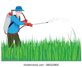 gardener sprays for kill grass vector design