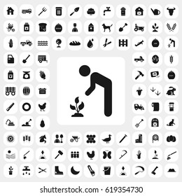 gardener and sprout icon. agriculture set. vector sign symbol on white background