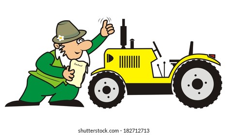 Gardener and tractor 